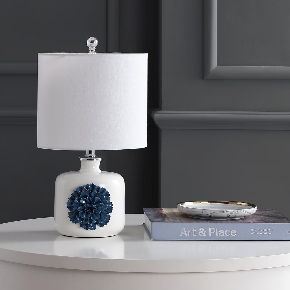 Olinda Table Lamp, White/Blue