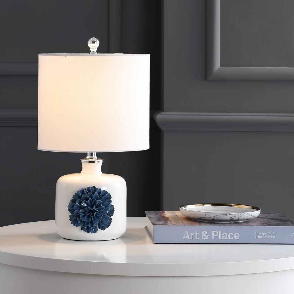 Olinda Table Lamp, White/Blue
