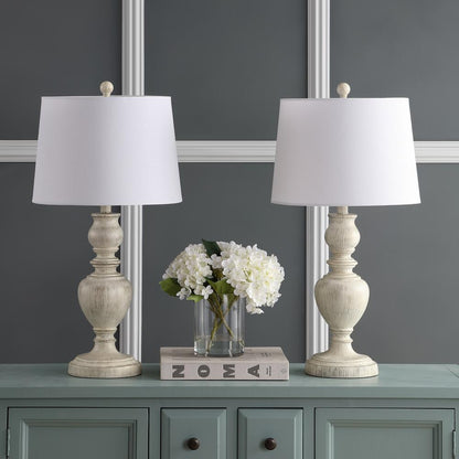 Zabi Table Lamp, White Wash