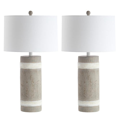 Brixton Table Lamp, Brown/White
