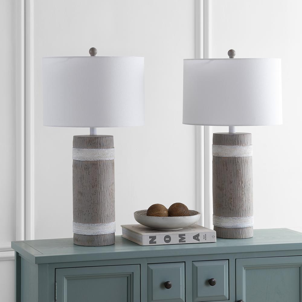 Brixton Table Lamp, Brown/White