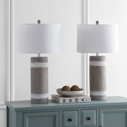 Brixton Table Lamp, Brown/White
