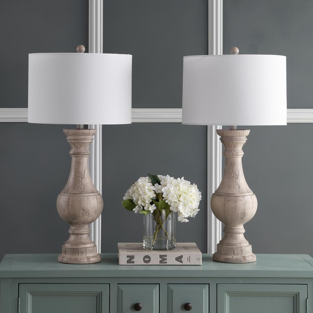 Savion Table Lamp, White Wash