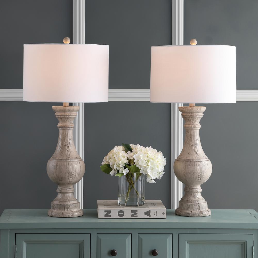 Savion Table Lamp, White Wash