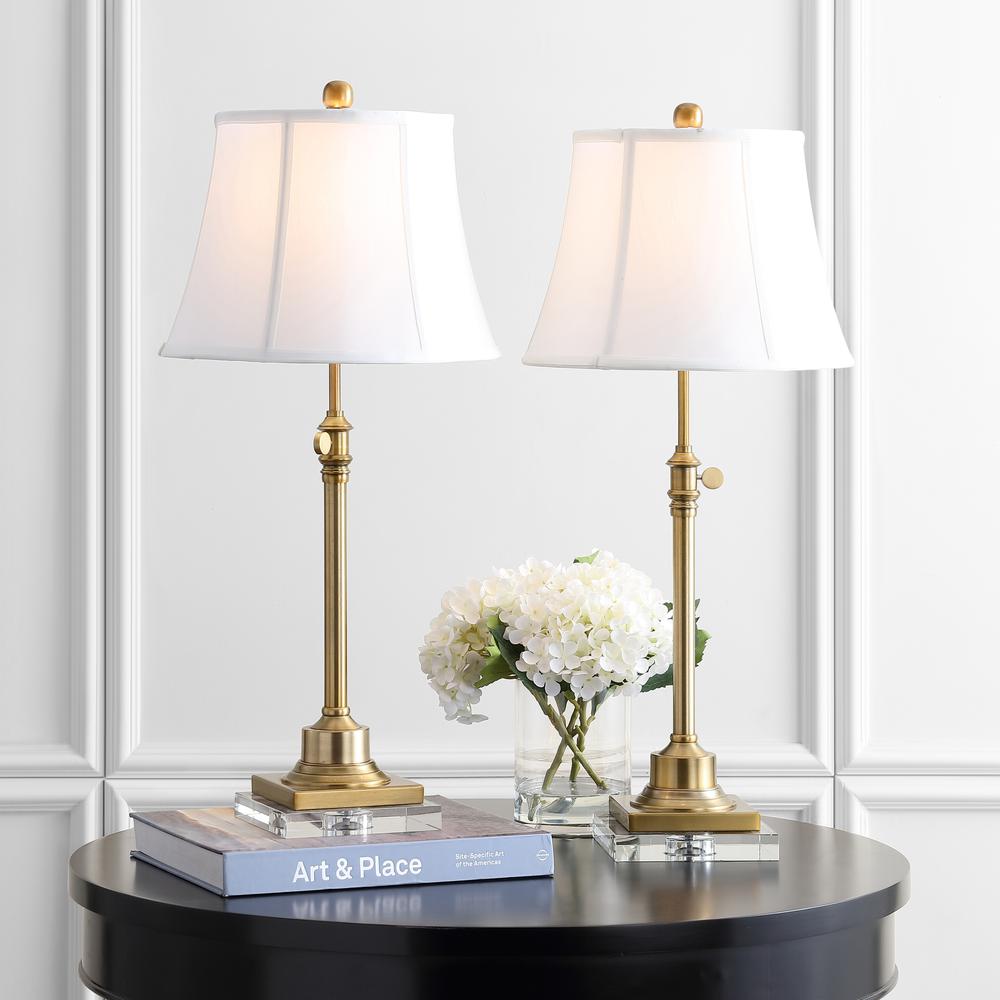 Callen Table Lamp, Clear/Brass Gold