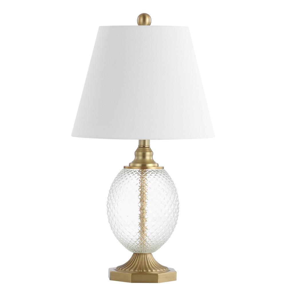 Kaiden Table Lamp, Clear/Brass Gold