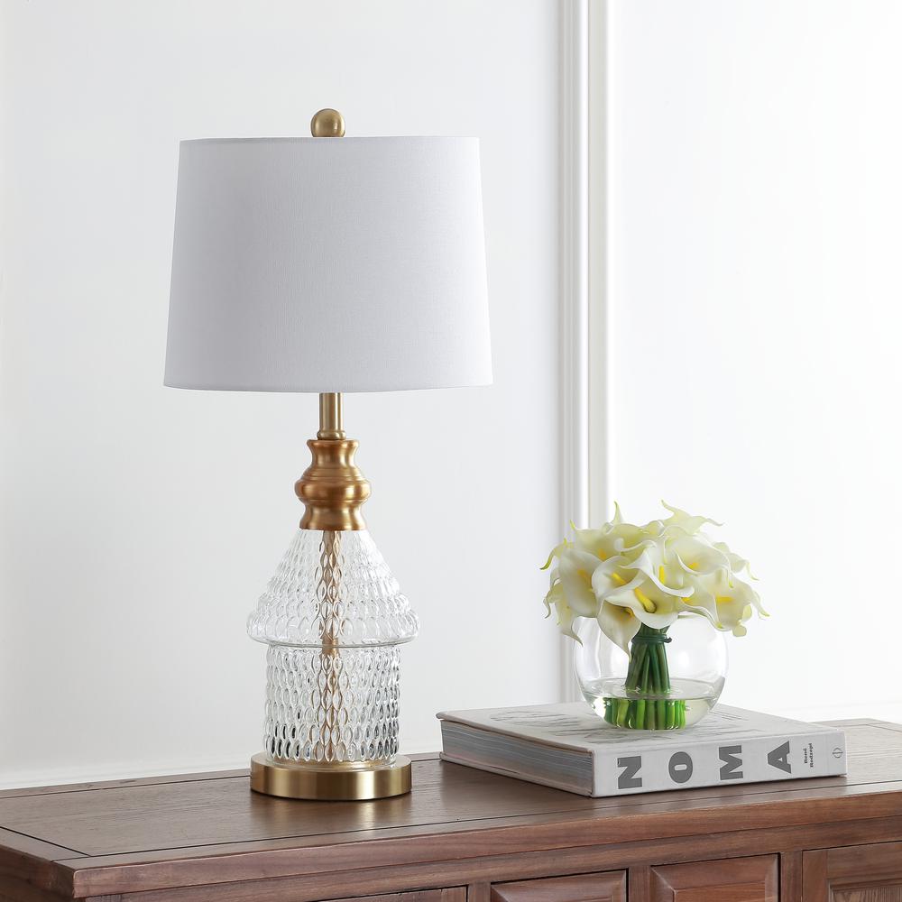 Camden Table Lamp, Clear/Brass Gold