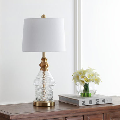 Camden Table Lamp, Clear/Brass Gold