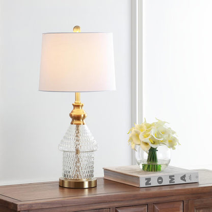 Camden Table Lamp, Clear/Brass Gold