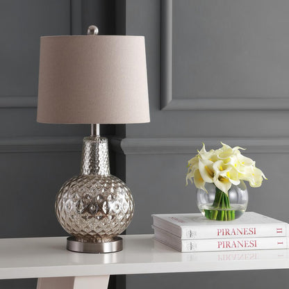 Atlas Table Lamp, Silver/Ivory