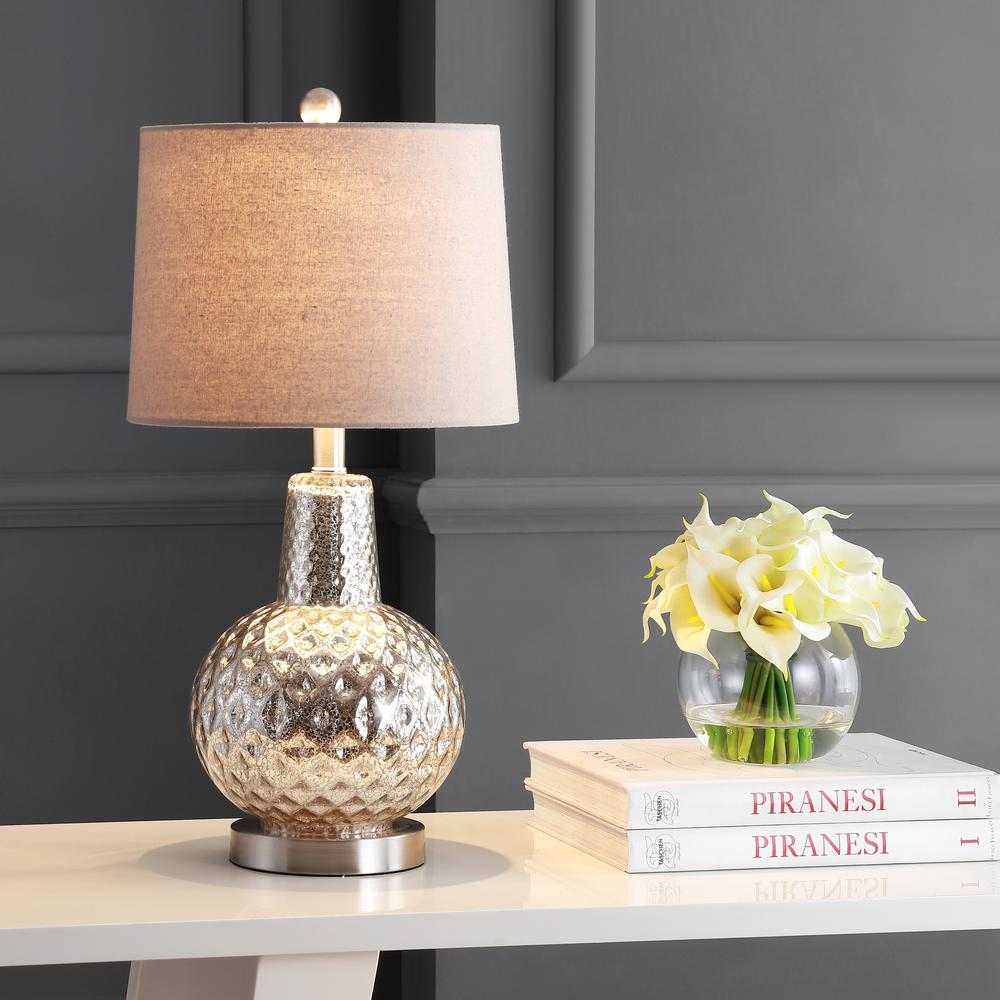Atlas Table Lamp, Silver/Ivory