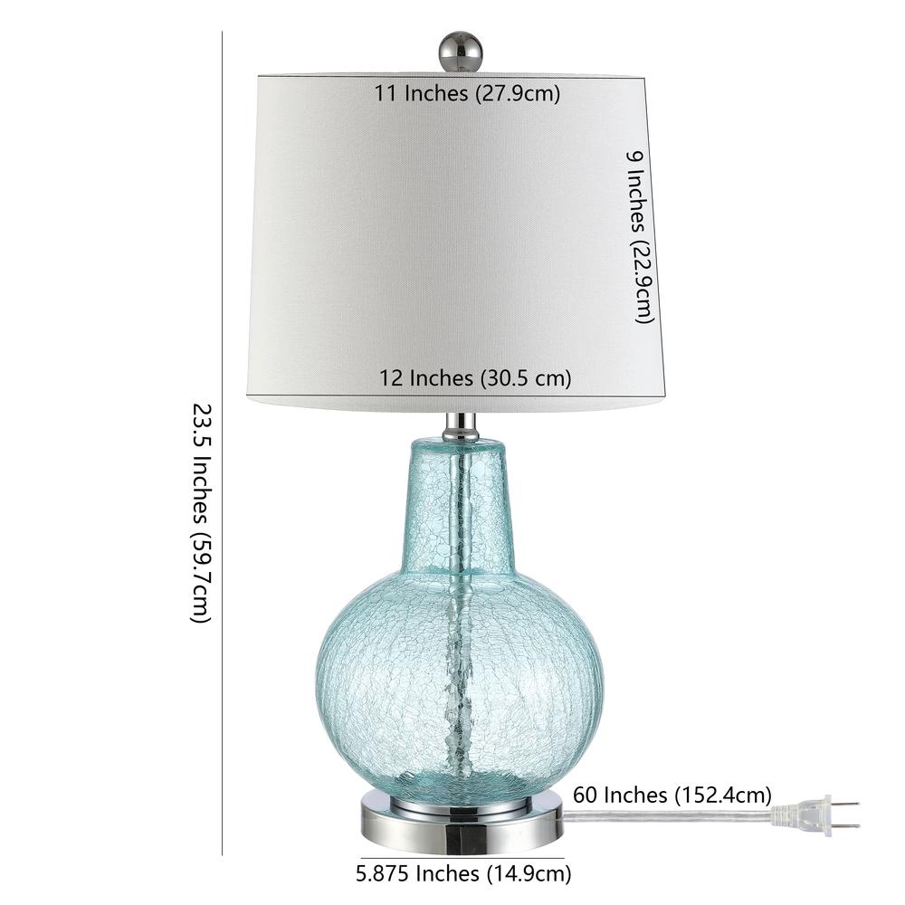 Atlas Table Lamp, Blue Crackle