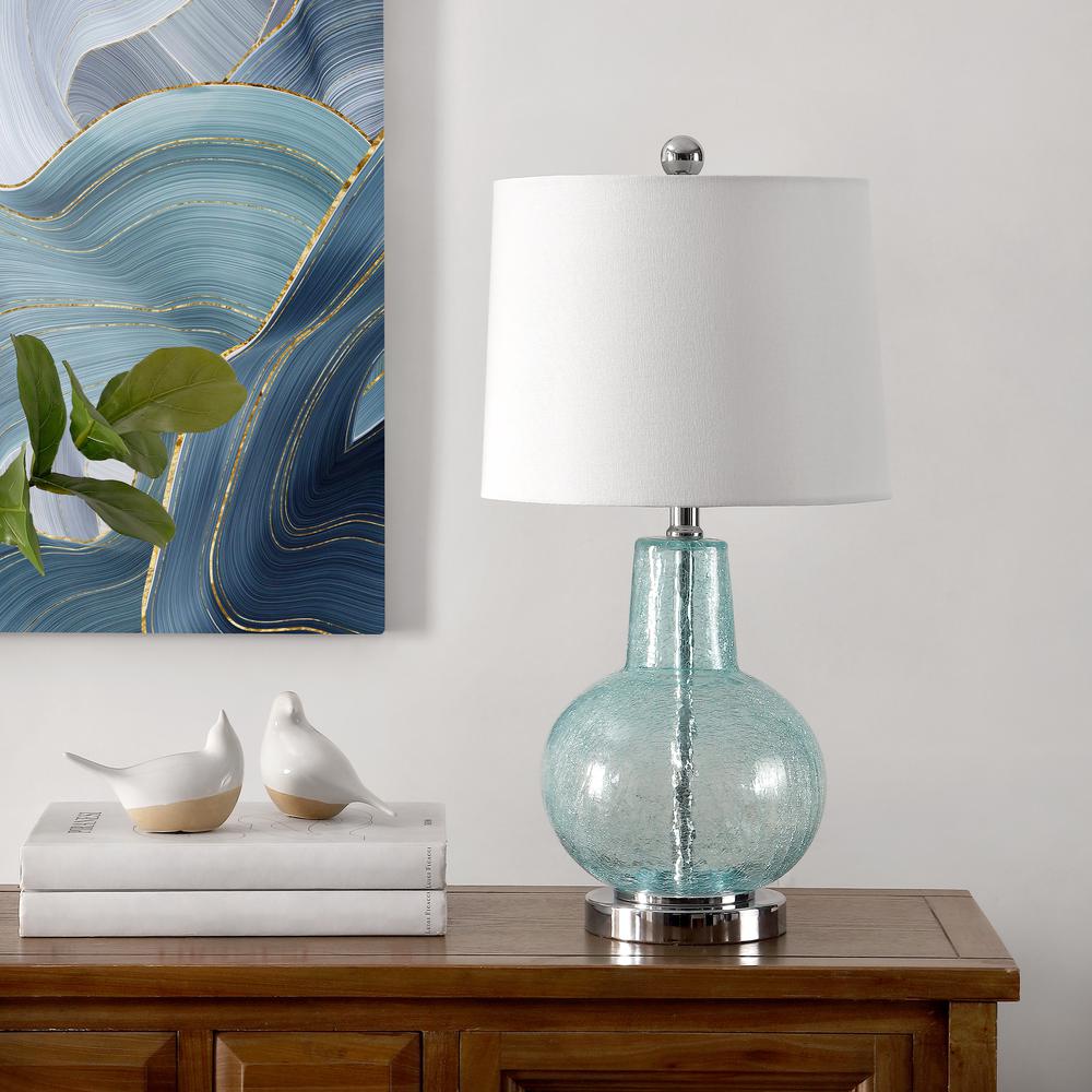 Atlas Table Lamp, Blue Crackle