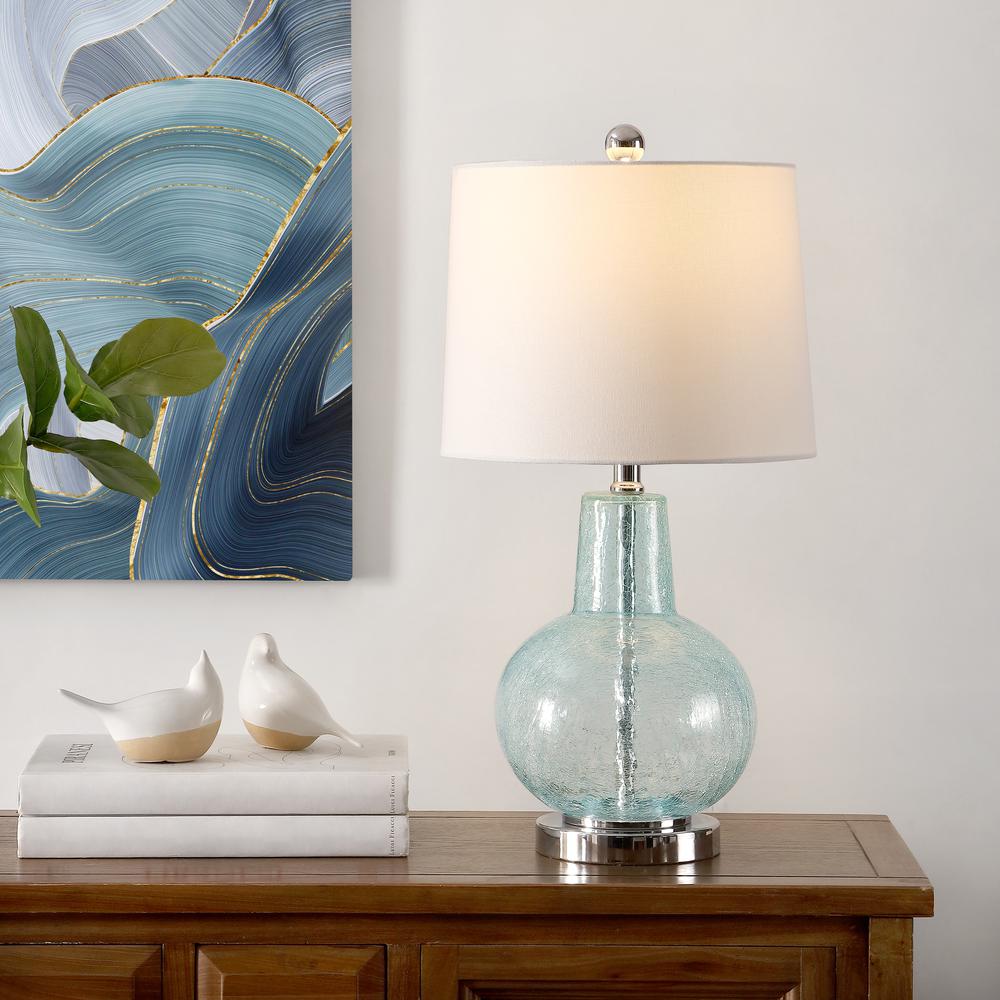 Atlas Table Lamp, Blue Crackle