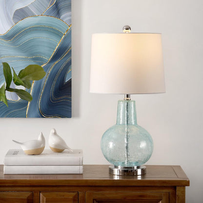 Atlas Table Lamp, Blue Crackle