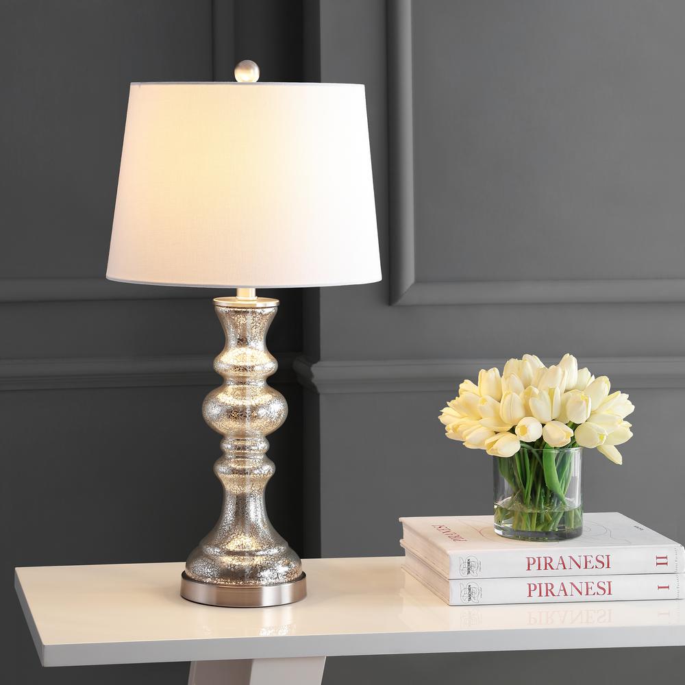Jaiden Table Lamp, Silver/Ivory