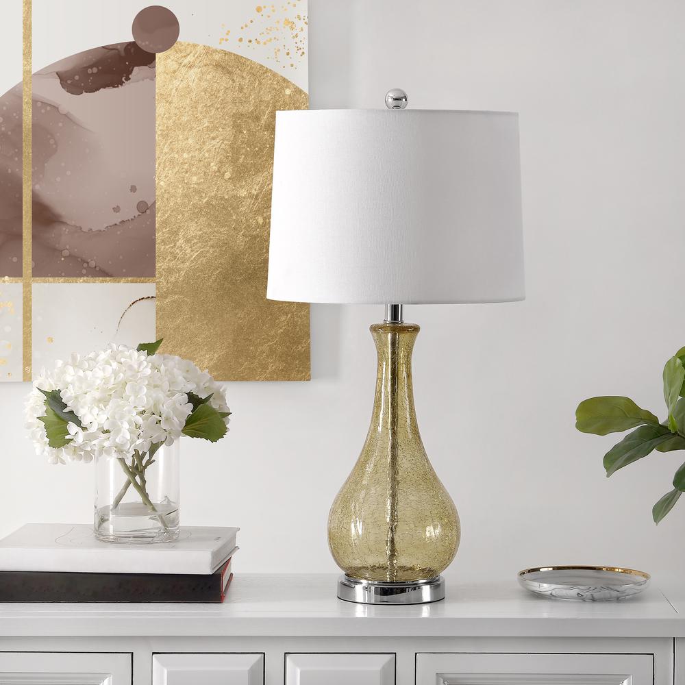 Finnley Table Lamp, Amber Crackle