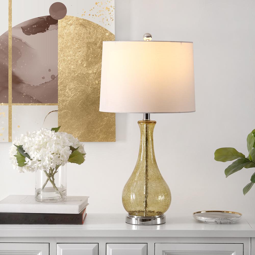 Finnley Table Lamp, Amber Crackle