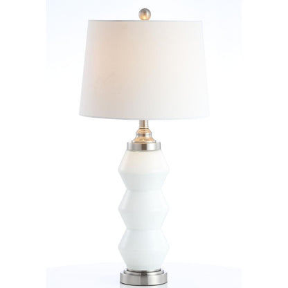 Jayce Table Lamp, White /Nickel