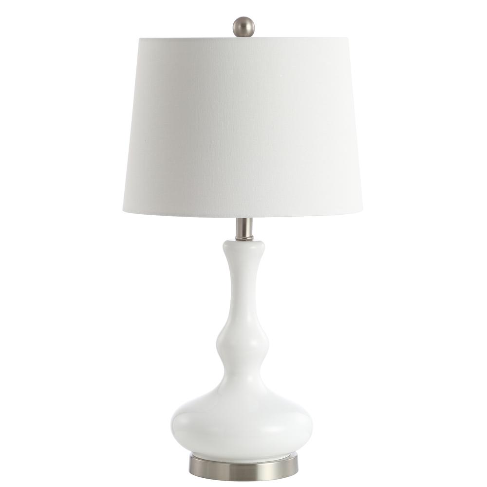 Kellen Table Lamp, White /Nickel