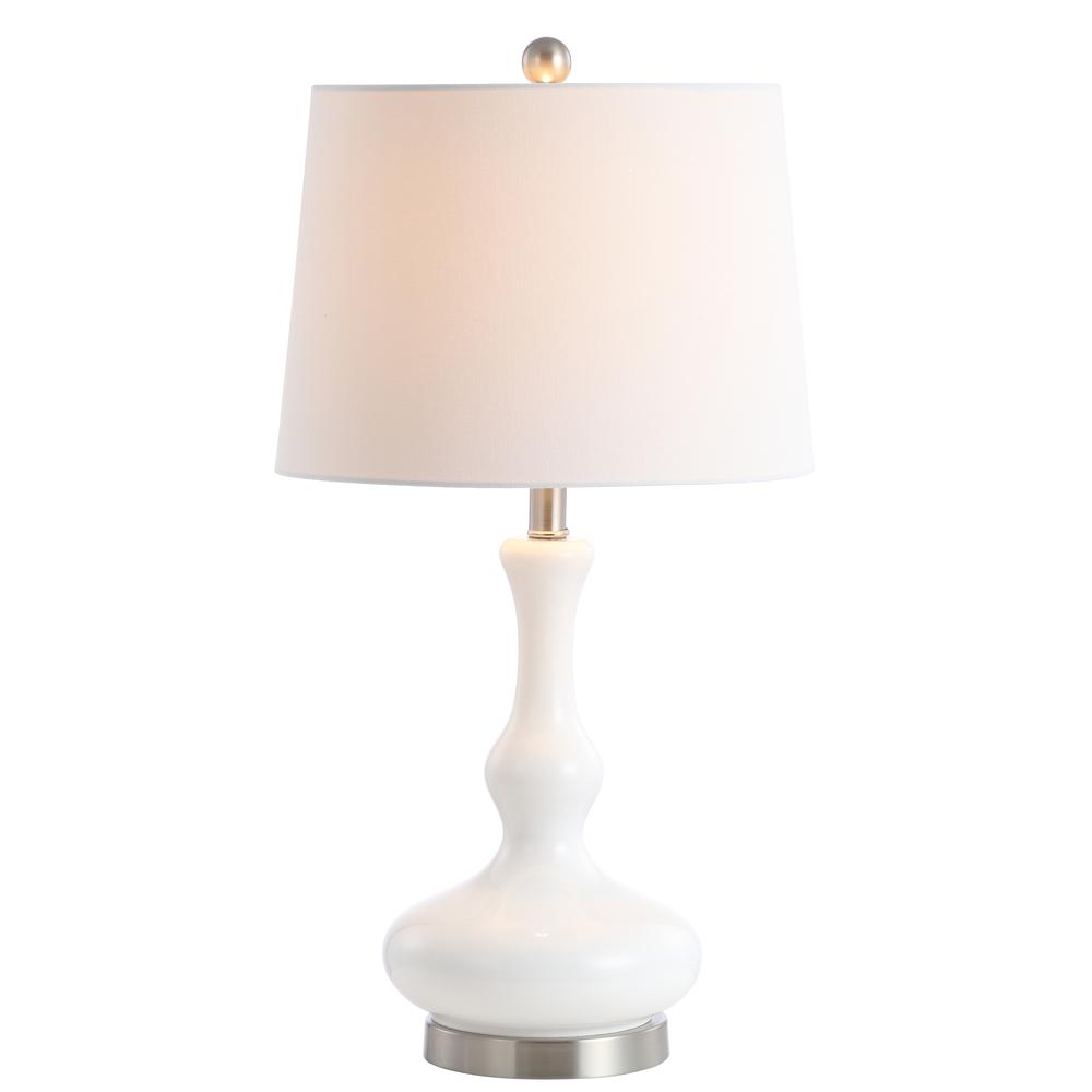 Kellen Table Lamp, White /Nickel