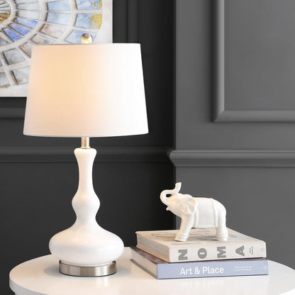 Kellen Table Lamp, White /Nickel