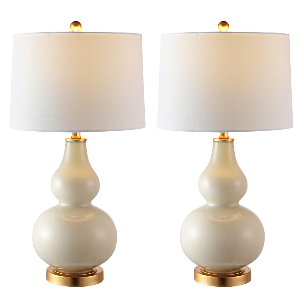 Karlen Table Lamp, Cream/Gold Leaf