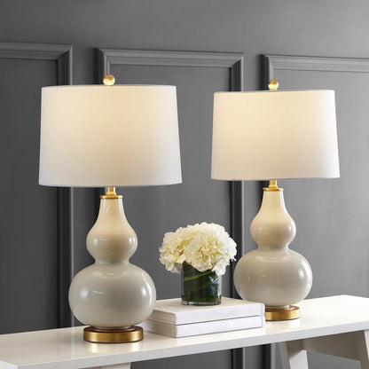 Karlen Table Lamp, Cream/Gold Leaf