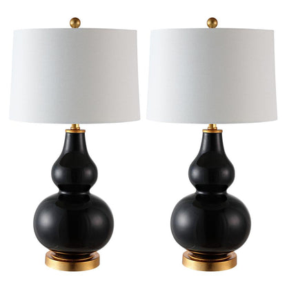 Karlen Table Lamp, Black/Gold Leaf