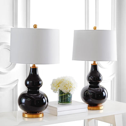 Karlen Table Lamp, Black/Gold Leaf