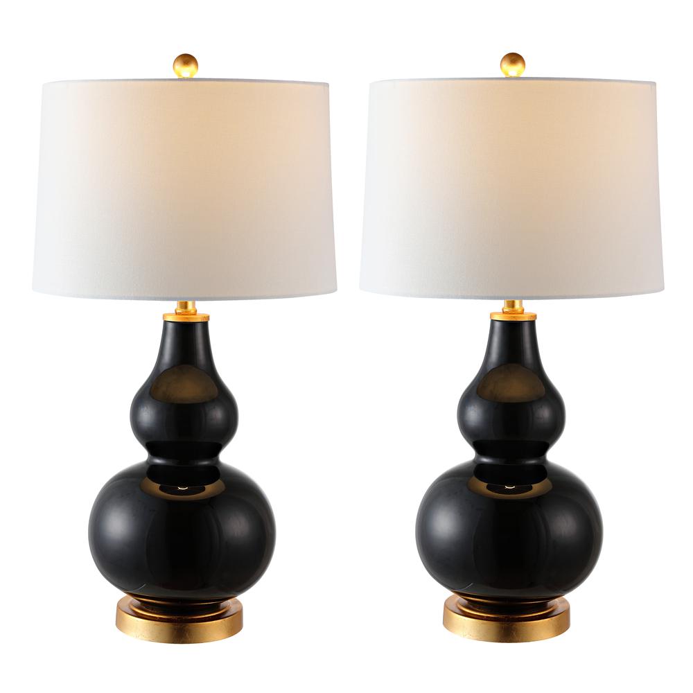 Karlen Table Lamp, Black/Gold Leaf