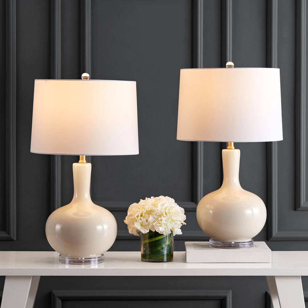 Nilla Table Lamp, Cream/Clear