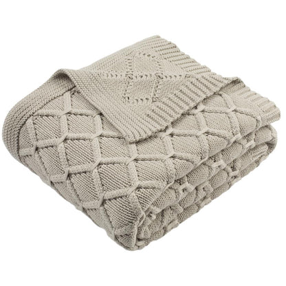 Petal Knit Throw, Palewisper