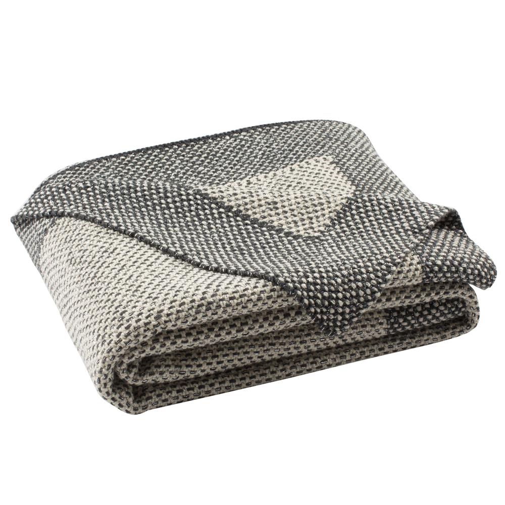 Dania Knit Throw, Dark Grey/Natural/Silver