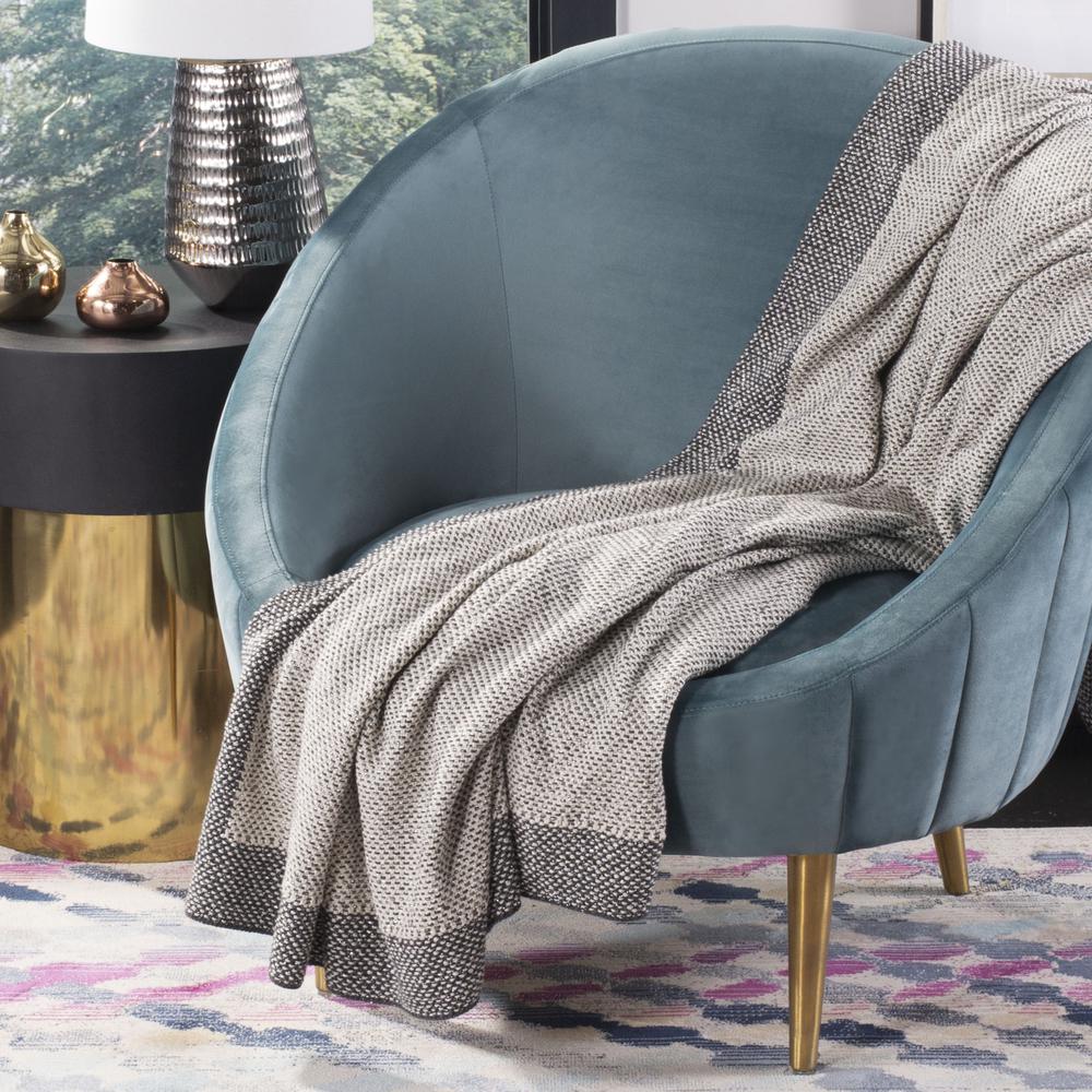 Dania Knit Throw, Dark Grey/Natural/Silver