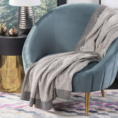Dania Knit Throw, Dark Grey/Natural/Silver