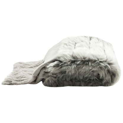 Faux Fur Alexi 20 X 80 Bed Runner, Grey