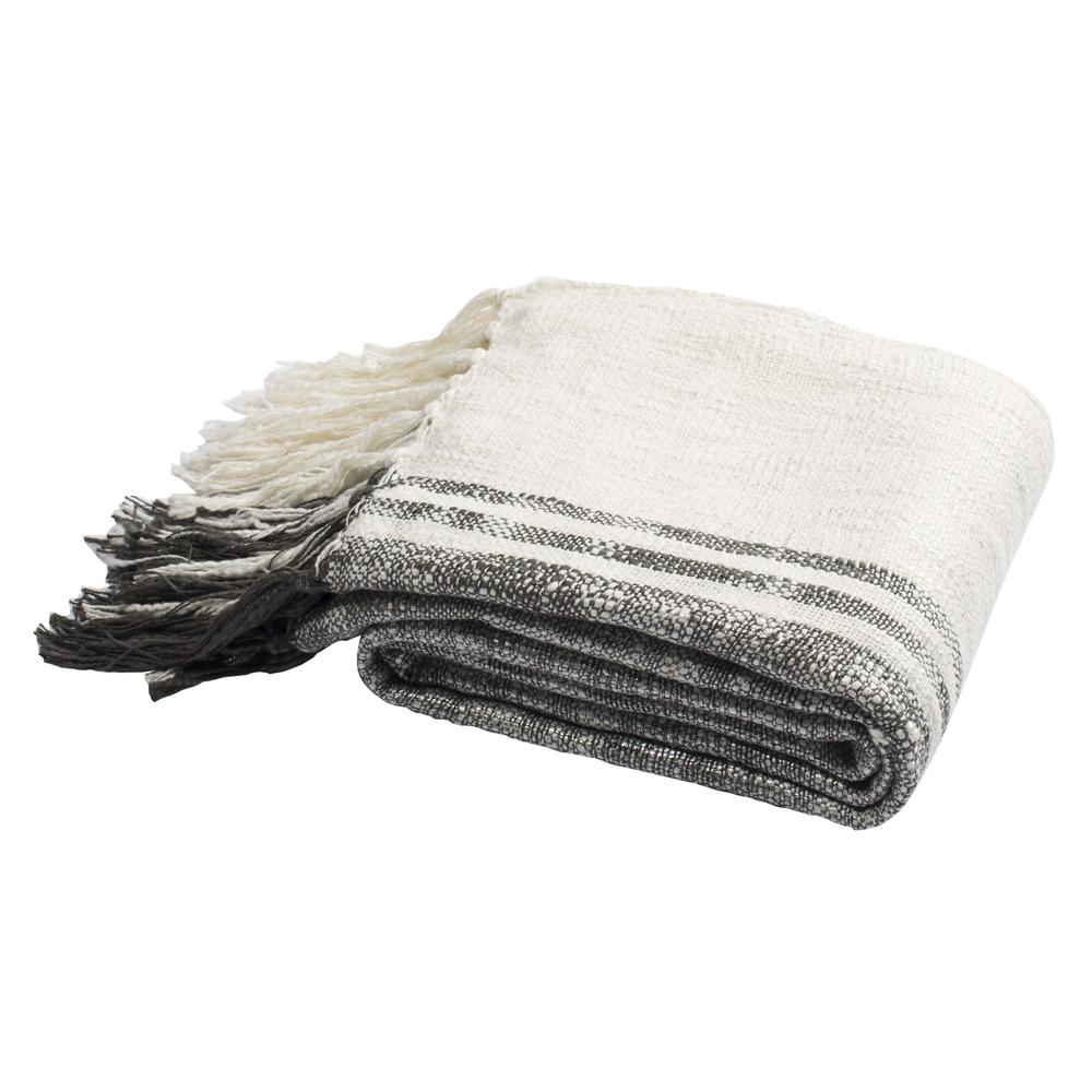 Alita Metallic Throw, White/Grey/Silver