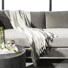 Alita Metallic Throw, White/Grey/Silver