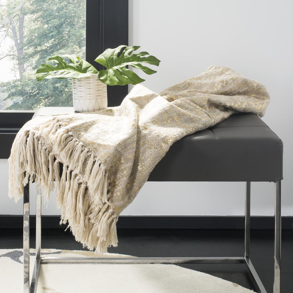 Peppin Metallic Throw, Natural/Gold
