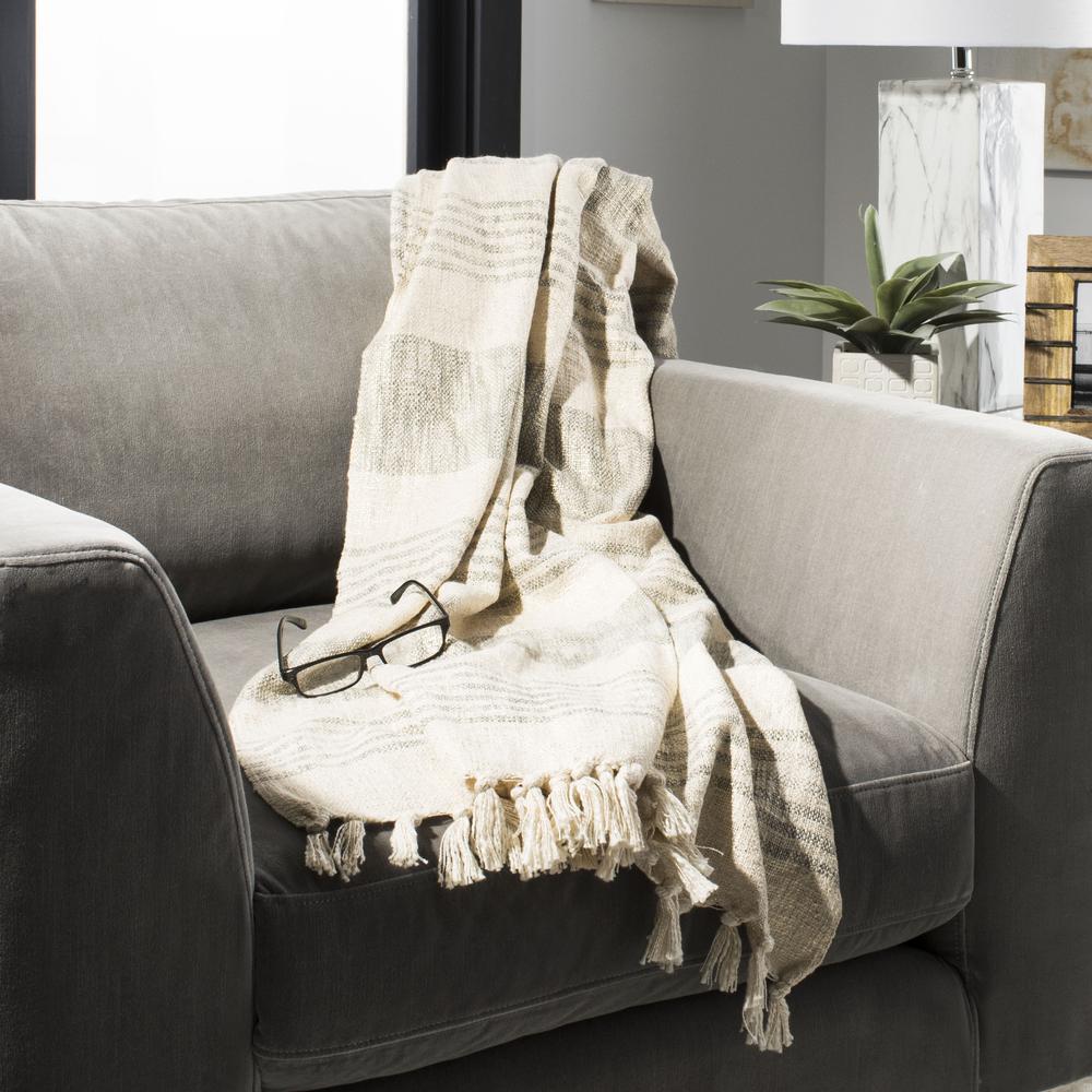 Voleta Metallic Throw, White/Grey/Gold