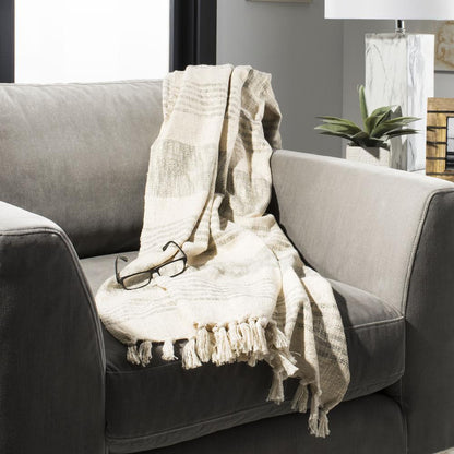 Voleta Metallic Throw, White/Grey/Gold