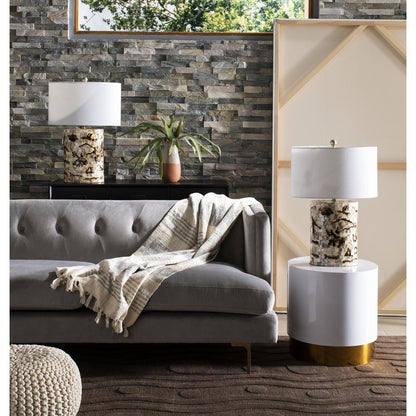 Voleta Metallic Throw, White/Grey/Gold