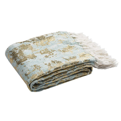 Gemma Metallic Throw, Blue/ Gold