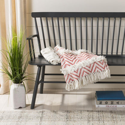 Sydney Fringe Throw, Orange/White
