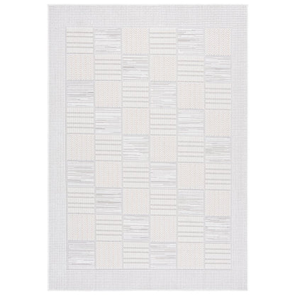 Veranda Checkered Grid Rug - Ivory / Beige - 5'-3" x 7'-6"