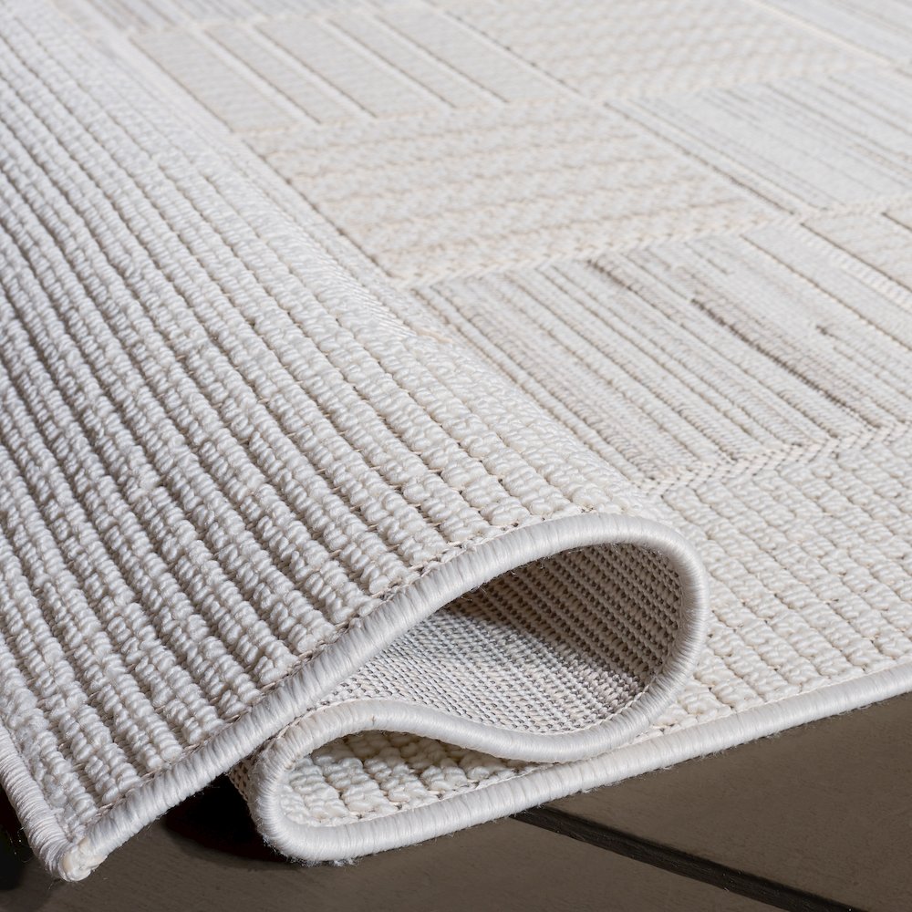 Veranda Checkered Grid Rug - Ivory / Beige - 5'-3" x 7'-6"