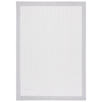 Veranda Grid Border Rug - Ivory / Grey - 5'-3" x 7'-6"