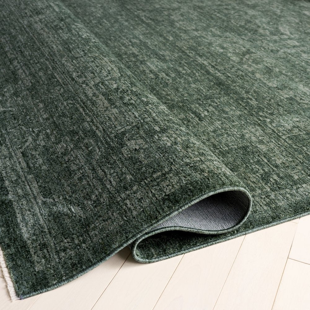 Vintage Overdye Bordered Rug - Green - 3'-0" x 5'-0"