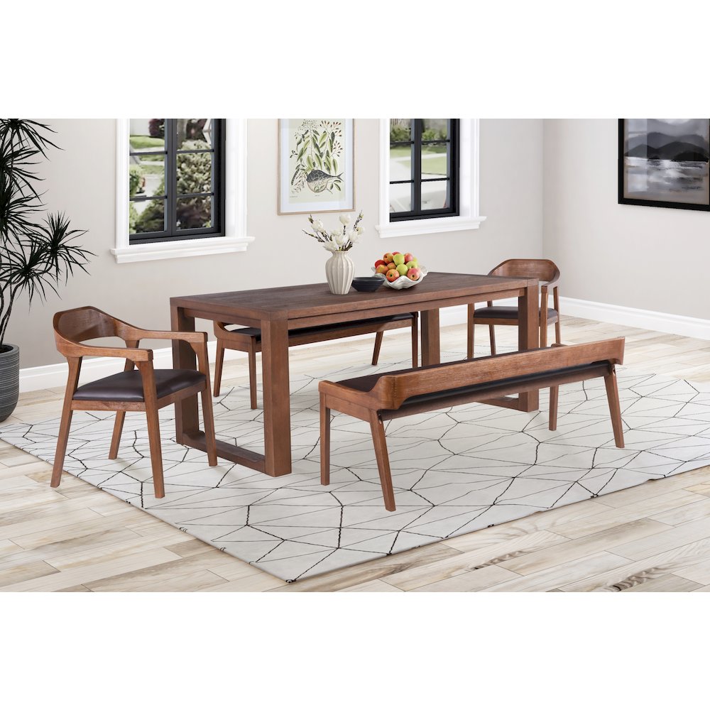Rasmus 5pc Dining Set - Chestnut Wire-Brush Finish